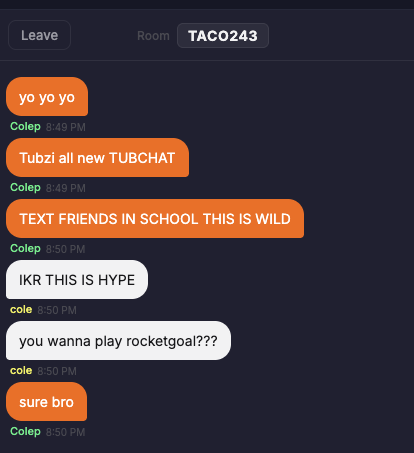 TubChat live room messages preview